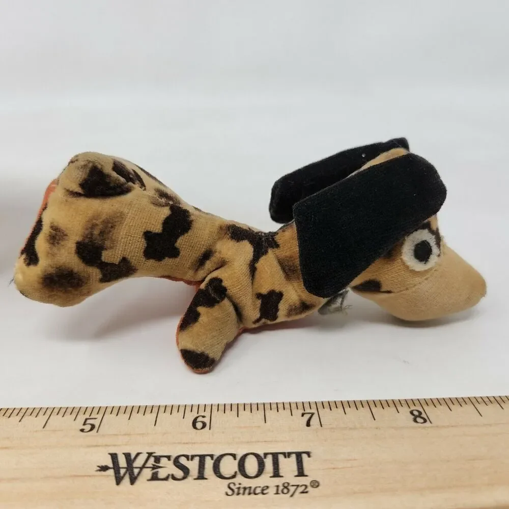 VINTAGE JAPAN PLUSH PRIZE BROWN HORSE SPOTTED DACHSUND ANIMAL TOY DOLL FELT EYES